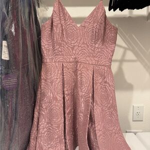 Pink Floral Textured Dress